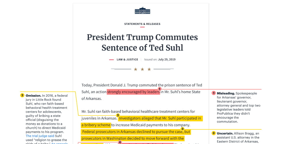 Trump S Get Out Of Jail Free Card For A Convicted Scammer Is Full Of Half Truths And Omissions Propublica