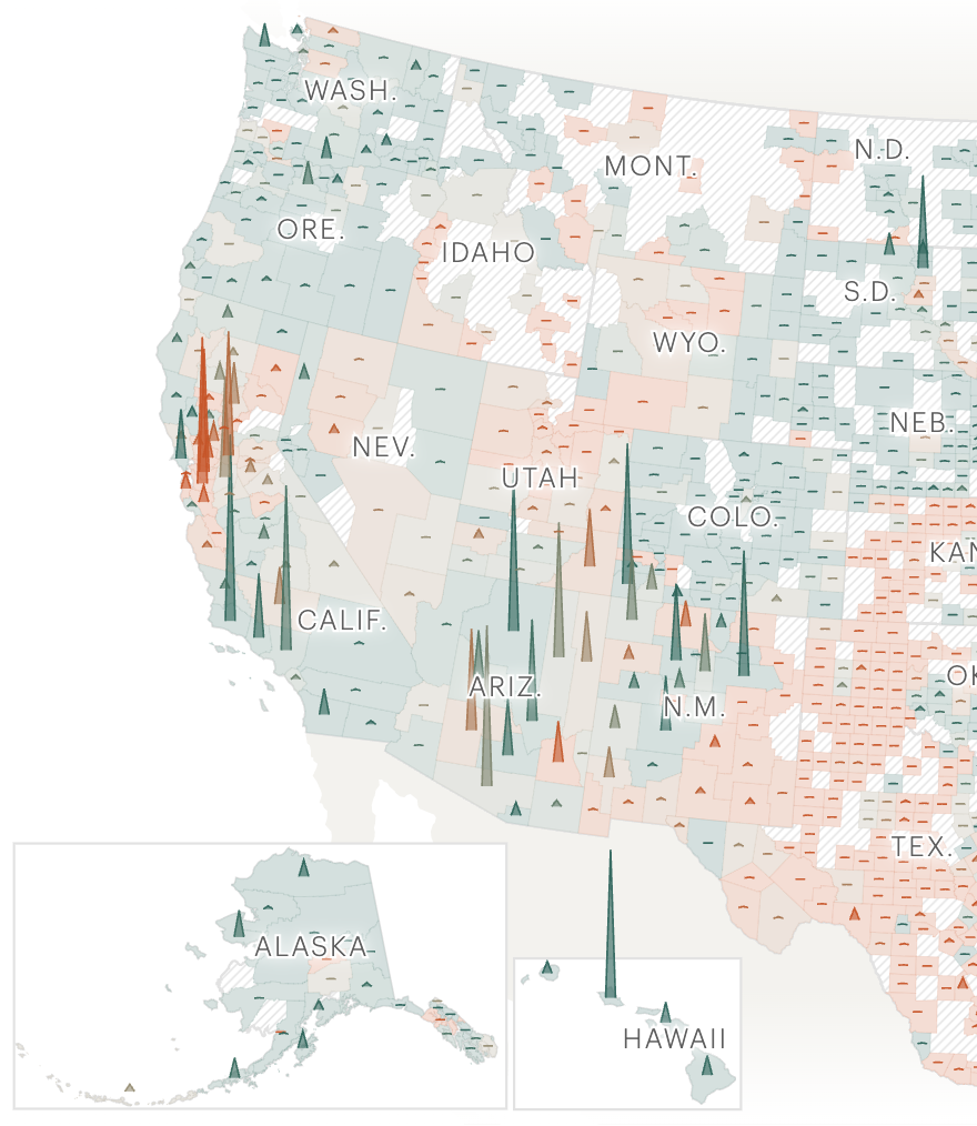 Map of counties in the western U.S. showing remains that have been taken and made available for return